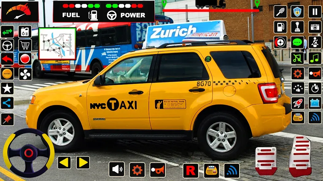 Скачать US Taxi Game 2023-Taxi Driver [MOD: безлимитные деньги и топливо] — скриншот 5