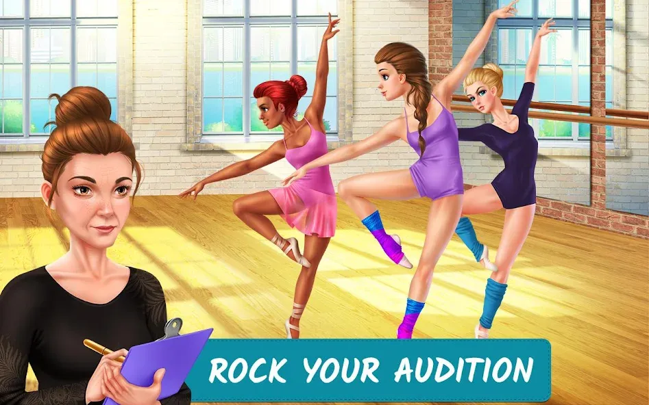 Dance School Stories [MOD: безлимитные деньги и энергия] на Андроид — скриншот 1