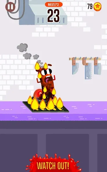 Run Sausage Run! [MOD: неуязвимость и безлимитные жизни] — Скачать бесплатно (APK) — скриншот 2