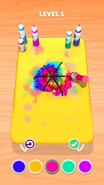 Tie Dye [MOD: безлимитные деньги и все уровни] (Бесплатно / APK) — скриншот 1