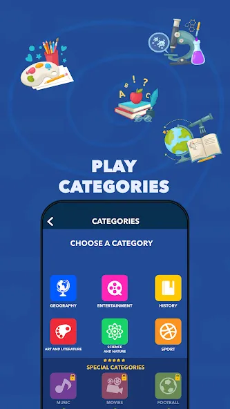 Скачать General Knowledge Quiz [MOD: безлимитные подсказки и открыты все категории] на телефон — скриншот 4