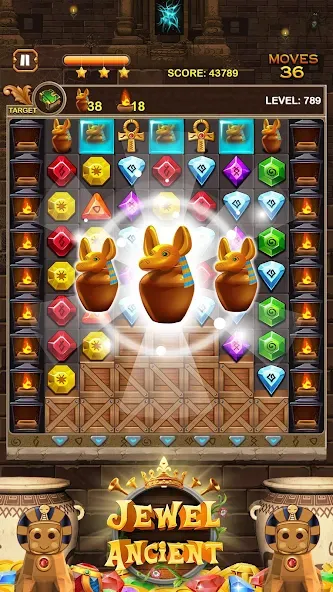 Jewel Ancient Pyramid Treasure [MOD: безлимитные монеты и жизни] на Андроид — скриншот 2