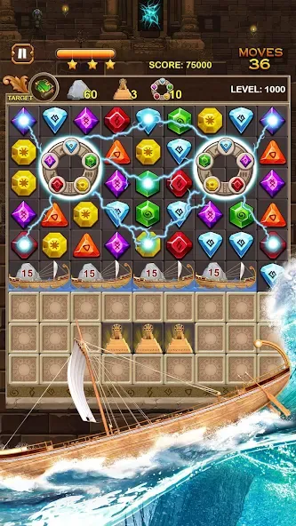 Jewel Ancient Pyramid Treasure [MOD: безлимитные монеты и жизни] на Андроид — скриншот 3