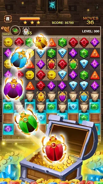 Jewel Ancient Pyramid Treasure [MOD: безлимитные монеты и жизни] на Андроид — скриншот 5