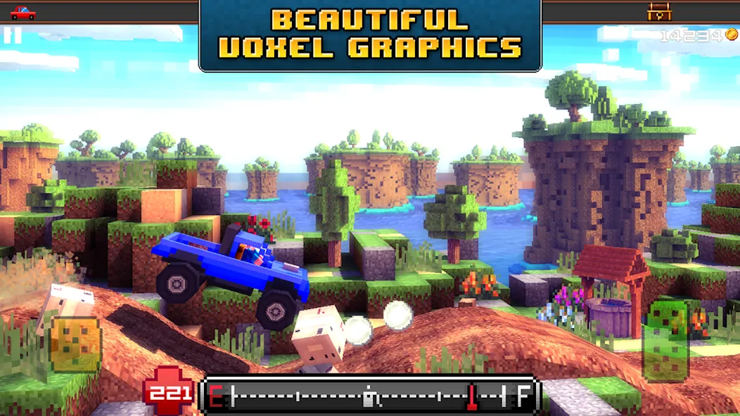 Скачать Blocky Roads [MOD: безлимитные деньги и топливо] на телефон — скриншот 4