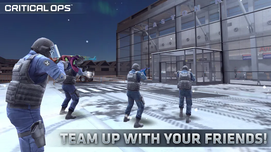 Скачать взлом Critical Ops: Multiplayer FPS [MOD: безлимитные деньги и оружие] — скриншот 2
