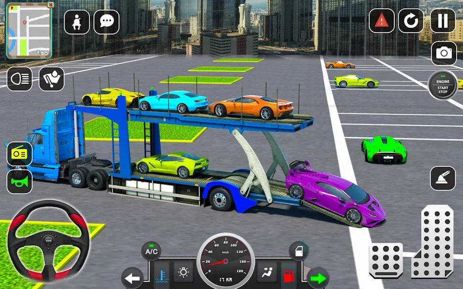 Trailer Truck Car Transport 3D [MOD: безлимитные деньги и всё открыто] — Скачать бесплатно (APK) — скриншот 3