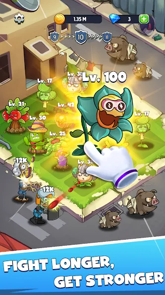 Взломанная Merge Plants – Monster Defense [MOD: безлимитные монеты и усиленные растения] на Андроид — скриншот 4