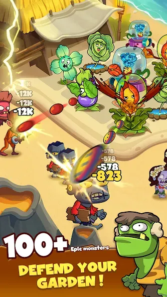 Скачать Zombie Defense - Plants War [MOD: безлимитные деньги и мощные растения] — скриншот 2