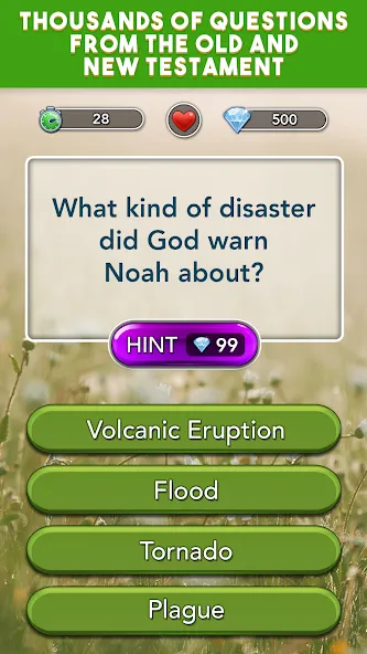 Взломанная Daily Bible Trivia Bible Games [MOD: открыты все викторины и подсказки] на Андроид — скриншот 1