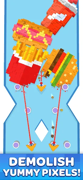 Pixel Demolish [MOD: безлимитные деньги и усиленные орудия] на Андроид — скриншот 1