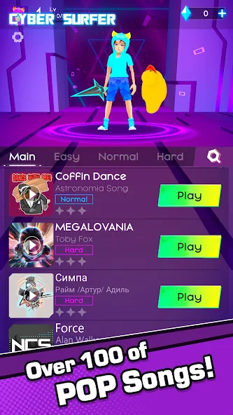 Взломанная Cyber Surfer [MOD: безлимитные деньги и энергия] на Андроид — скриншот 1