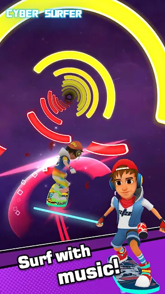 Взломанная Cyber Surfer [MOD: безлимитные деньги и энергия] на Андроид — скриншот 2