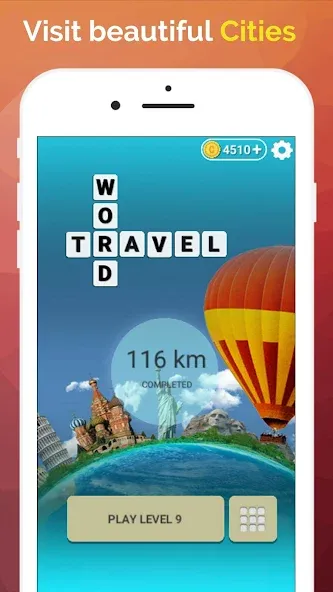 Скачать Word Travel: Wonders Trip Game [MOD: безлимитные подсказки и монеты] на телефон — скриншот 2