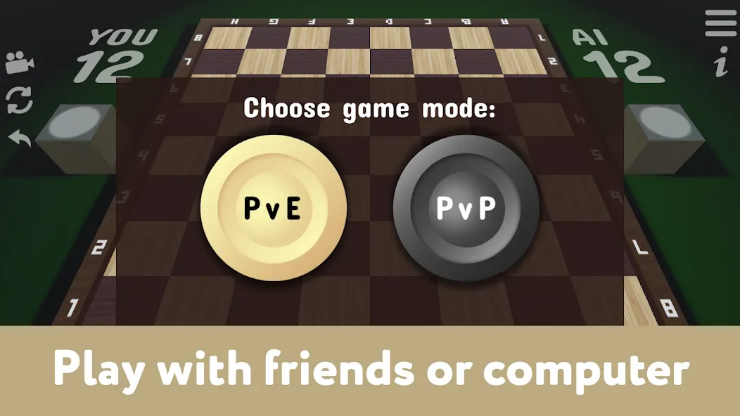 Скачать взлом Checkers for two - Draughts [MOD: игра вдвоём без рекламы] — скриншот 2