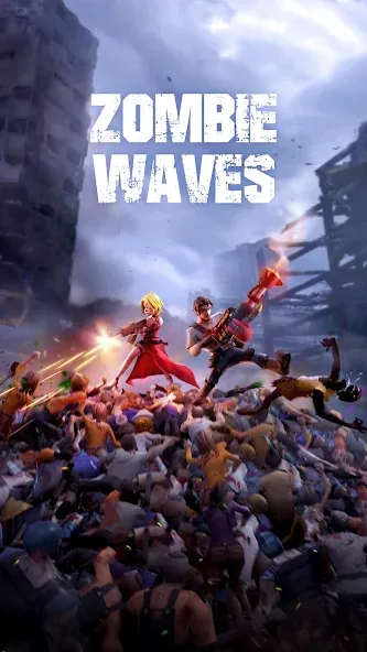 Скачать Zombie Waves [MOD: безлимитные ресурсы и мощное оружие] на телефон — скриншот 1