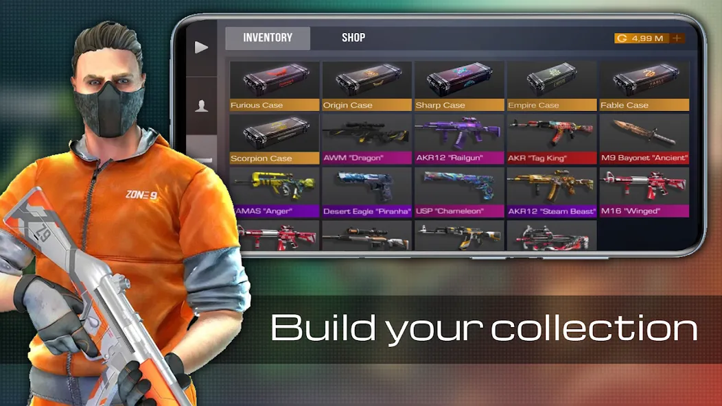 Case guns Simulator Standoff 2 [MOD: открыты кейсы и много золота] на Андроид — скриншот 3