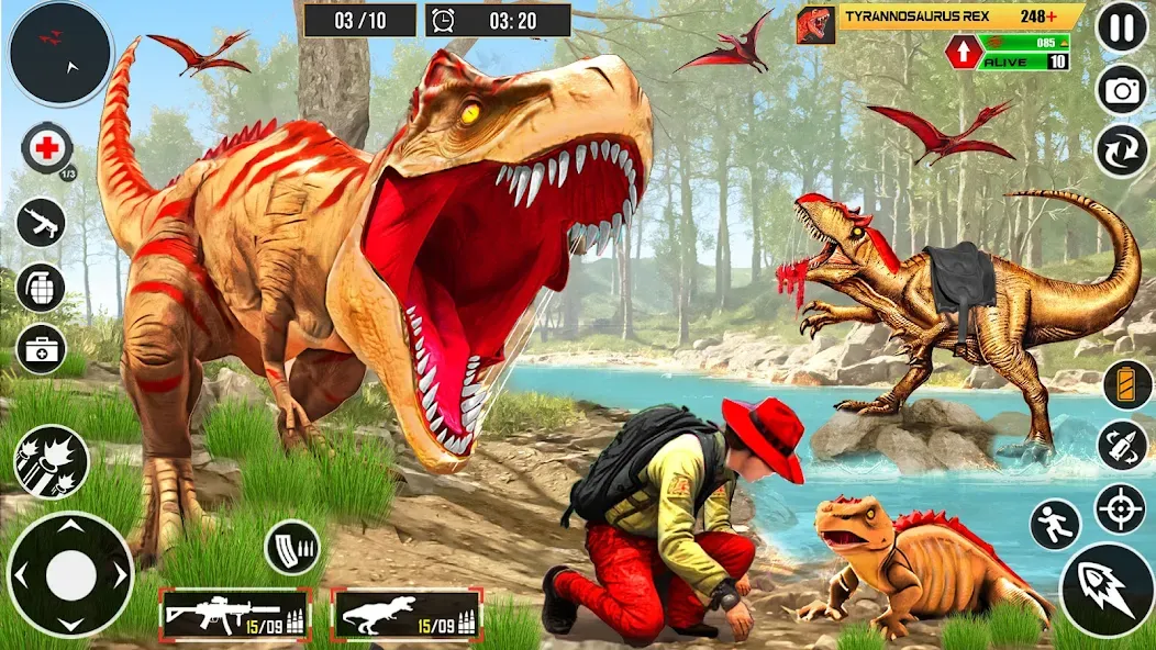Скачать взлом Real Dino Hunter 3D Gun Games [MOD: безлимитные патроны и оружие] — скриншот 1