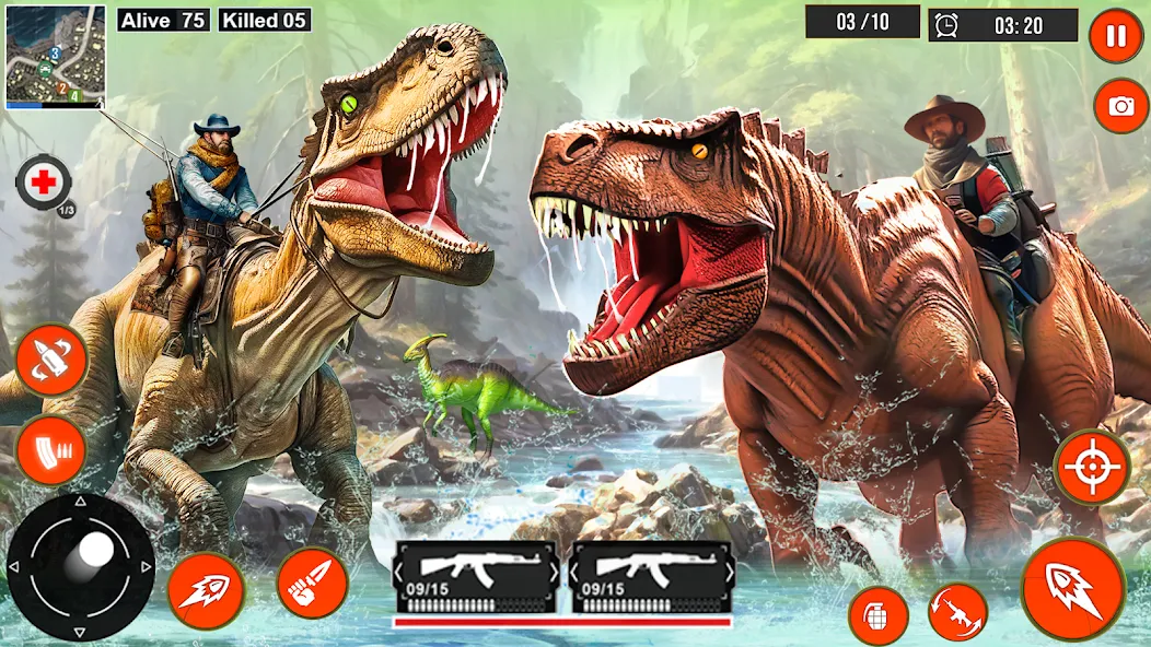 Скачать взлом Real Dino Hunter 3D Gun Games [MOD: безлимитные патроны и оружие] — скриншот 2