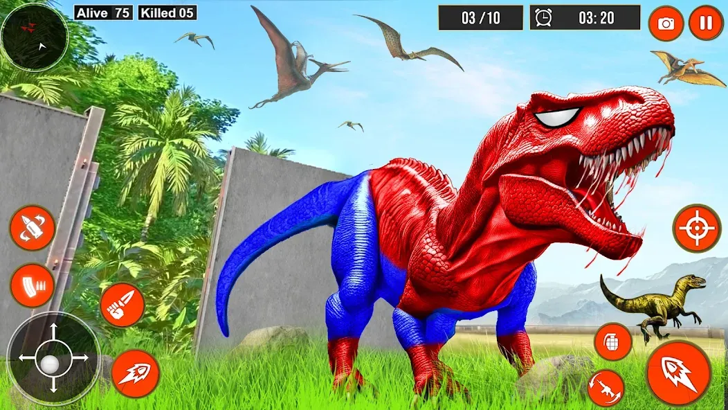 Скачать взлом Real Dino Hunter 3D Gun Games [MOD: безлимитные патроны и оружие] — скриншот 3