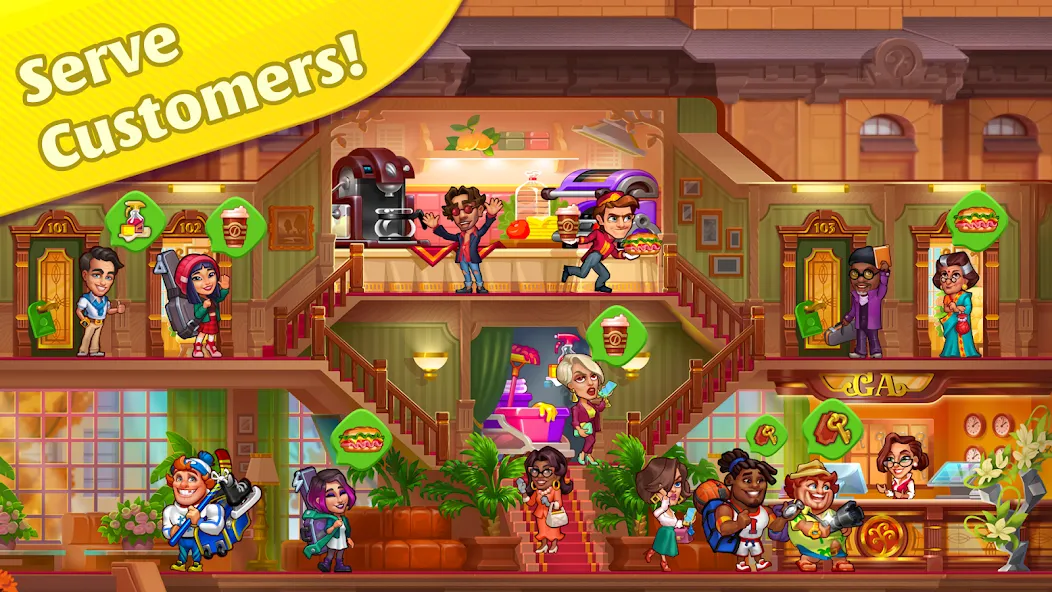 Grand Hotel Mania: Hotel games [MOD: безлимитные деньги и все отели открыты] последняя версия — скриншот 4