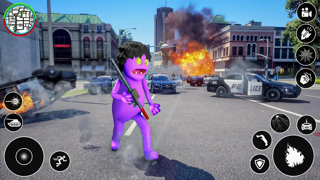 Скачать Blue Hero Gangster City Mafia [MOD: безлимитные деньги и оружие] — скриншот 3