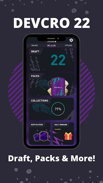 Взломанная DEVCRO 22 - Draft, Packs [MOD: безлимитные монеты и открыты паки] на Андроид — скриншот 1