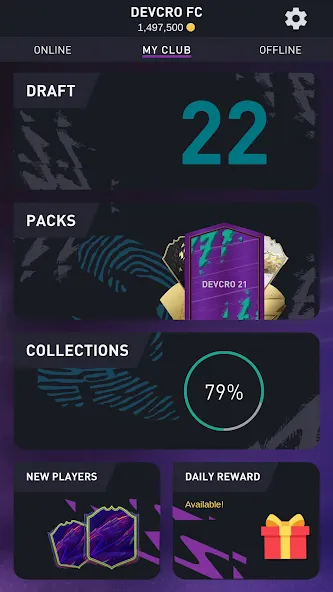 Взломанная DEVCRO 22 - Draft, Packs [MOD: безлимитные монеты и открыты паки] на Андроид — скриншот 2
