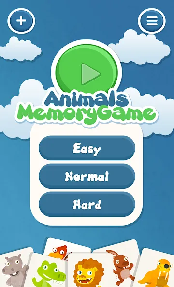 Animals memory game for kids [MOD: все животные и уровни открыты] на Андроид — скриншот 1