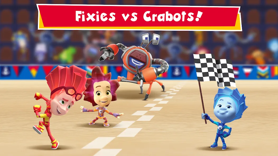Fixies vs Crabots: Cool Game! [MOD: безлимитные деньги и все уровни] (Бесплатно / APK) — скриншот 1