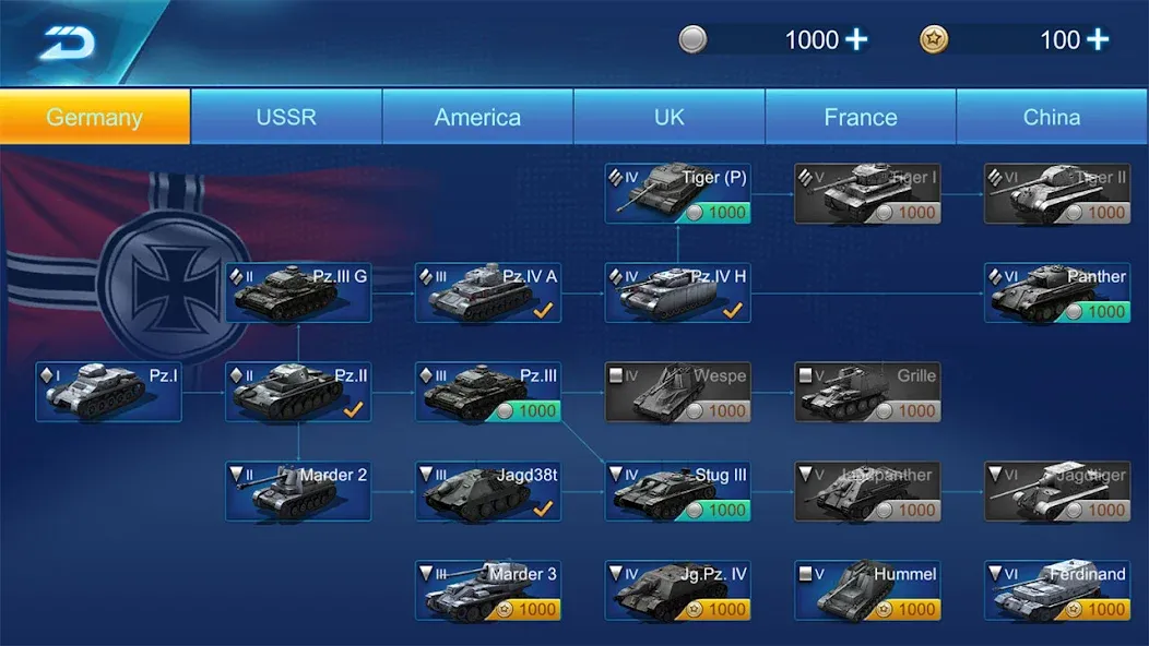 Скачать взлом Ace Tank [MOD: безлимитные деньги и мощные танки] — скриншот 3