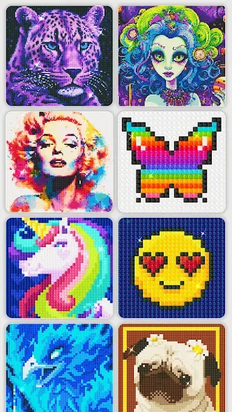 Взломанная Diamond Painting by Number [MOD: безлимитные алмазы и все наборы] на Андроид — скриншот 1