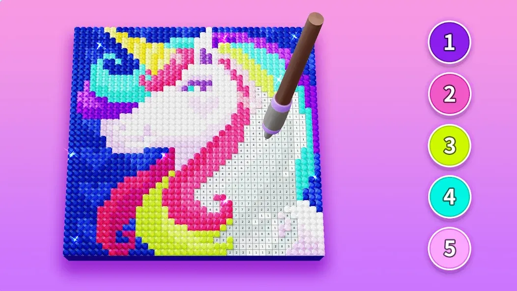Взломанная Diamond Painting by Number [MOD: безлимитные алмазы и все наборы] на Андроид — скриншот 4