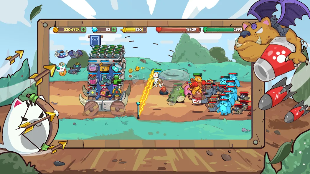 CatnRobot Idle TD: Battle Cat [MOD: безлимитные деньги и усиленные башни] — Скачать бесплатно (APK) — скриншот 1