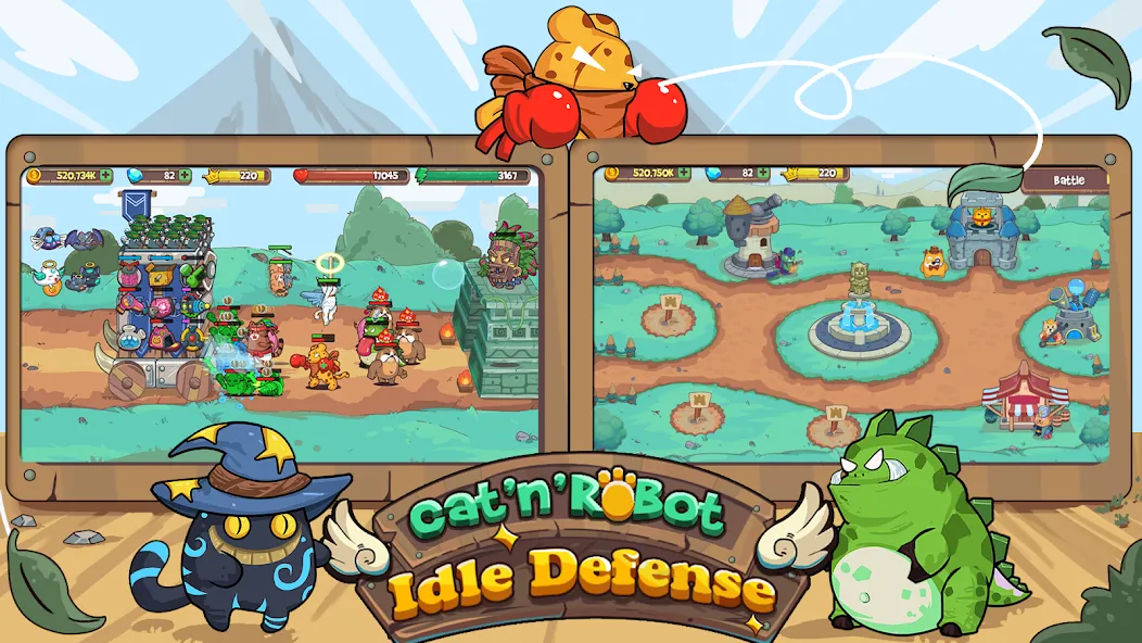 CatnRobot Idle TD: Battle Cat [MOD: безлимитные деньги и усиленные башни] — Скачать бесплатно (APK) — скриншот 2
