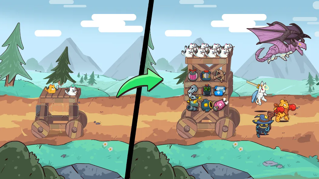CatnRobot Idle TD: Battle Cat [MOD: безлимитные деньги и усиленные башни] — Скачать бесплатно (APK) — скриншот 4