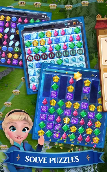 Disney Frozen Free Fall Games [MOD: безлимитные жизни и кристаллы] — Скачать бесплатно (APK) — скриншот 1
