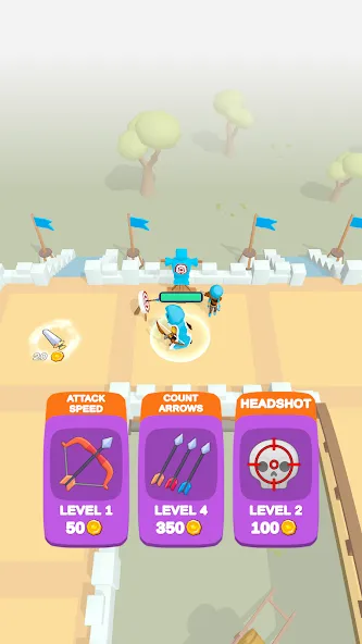 Взломанная Wild Archer: Castle Defense [MOD: безлимитные монеты и усиленный урон] на Андроид — скриншот 3