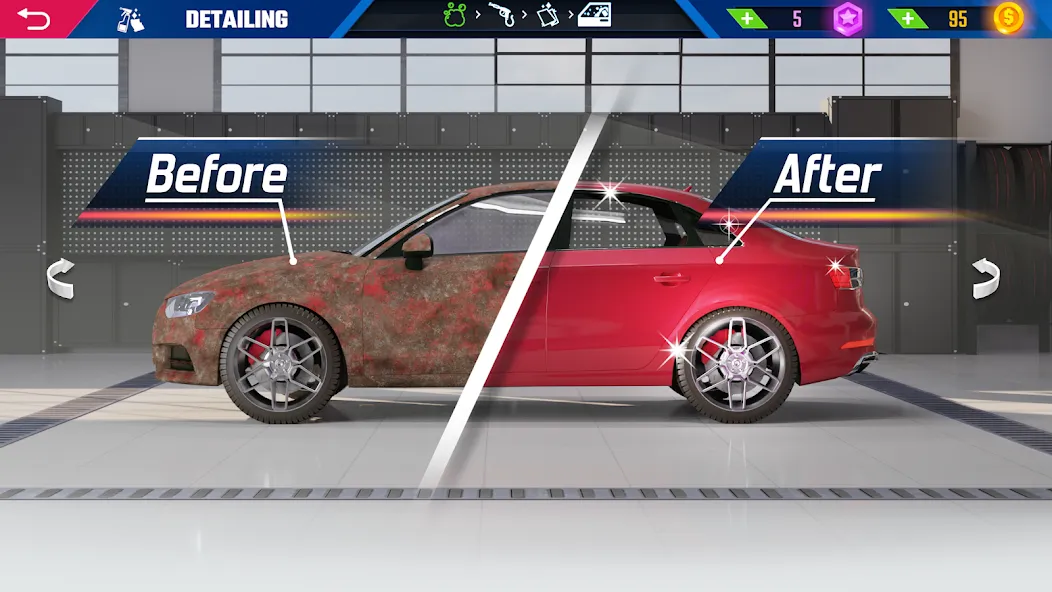 Скачать Car Detailing Simulator 2023 [MOD: безлимитные деньги и все машины] на телефон — скриншот 2