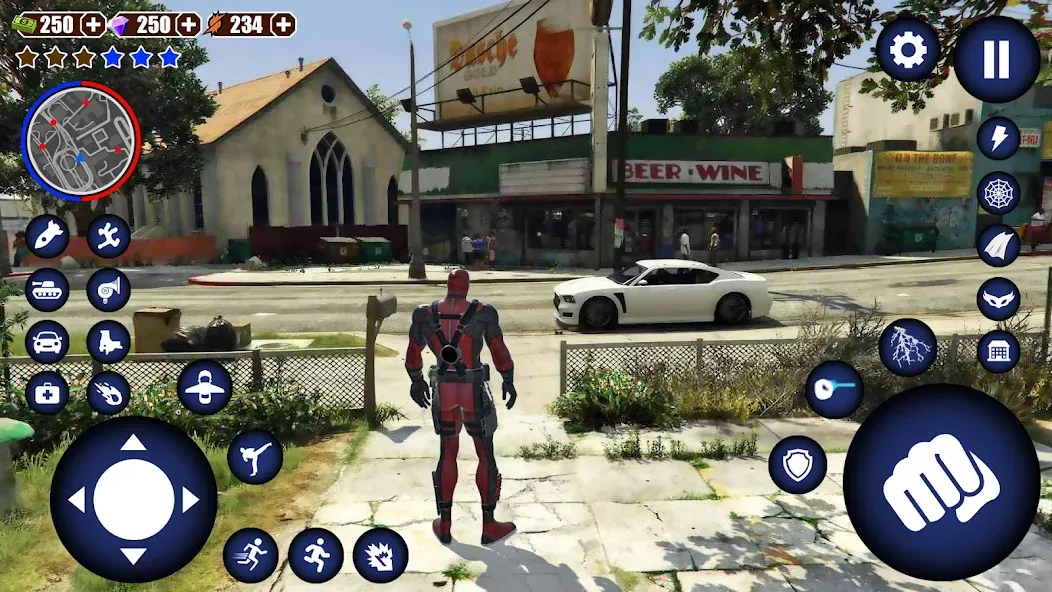Miami Rope Hero Spider Game 2 [MOD: безлимитные деньги и оружие] последняя версия — скриншот 1