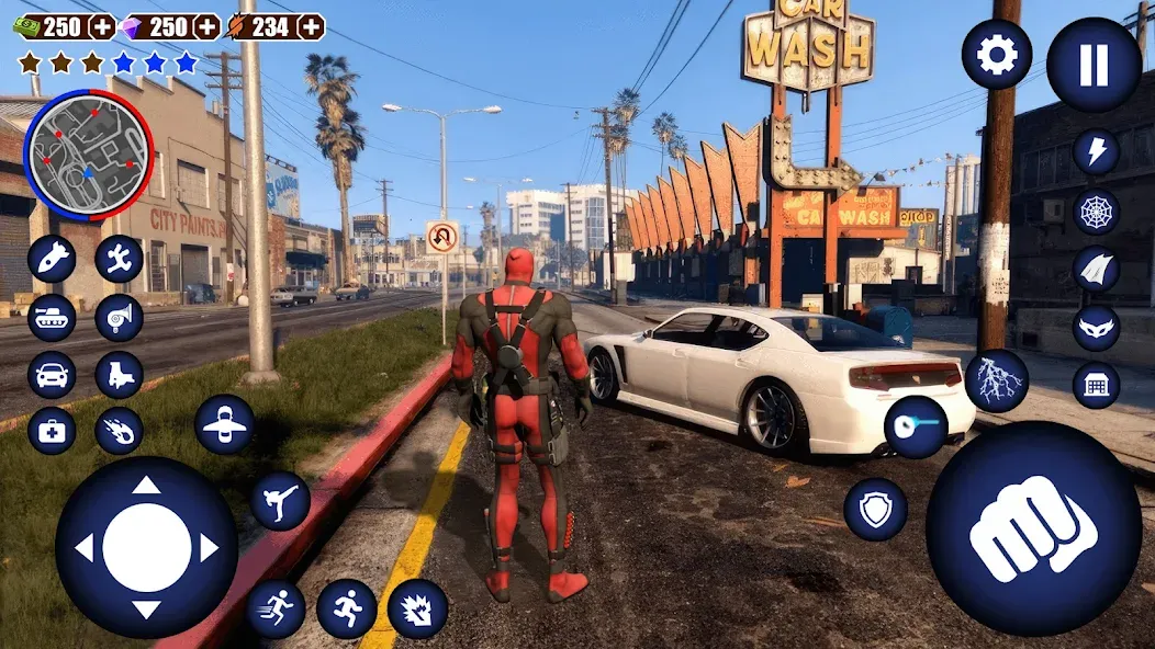 Miami Rope Hero Spider Game 2 [MOD: безлимитные деньги и оружие] последняя версия — скриншот 5