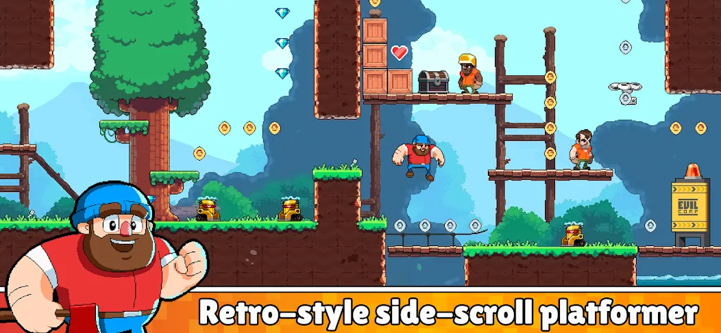Timberman The Big Adventure [MOD: открыты все уровни и герои] — Скачать бесплатно (APK) — скриншот 3