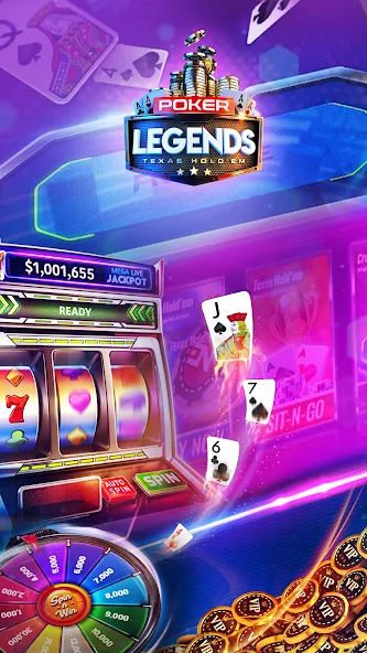 Взломанная Poker Legends - Texas Hold'em [MOD: безлимитные фишки и премиум разблокирован] на Андроид — скриншот 2