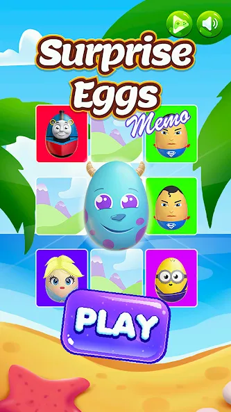 Surprise Eggs Memory [MOD: открыты все уровни и призы] на Андроид — скриншот 1