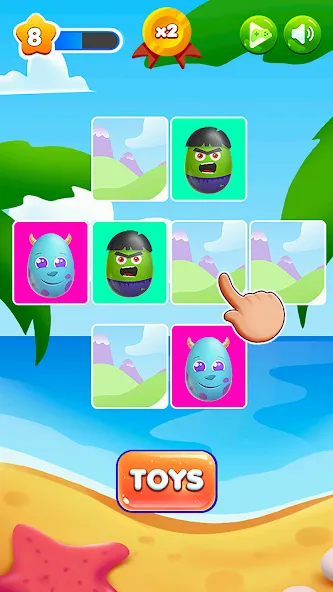 Surprise Eggs Memory [MOD: открыты все уровни и призы] на Андроид — скриншот 4
