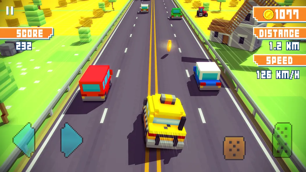 Blocky Highway: Traffic Racing [MOD: безлимитные деньги и топливо] на Андроид — скриншот 5