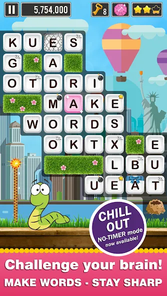 Скачать Word Wow Around the World [MOD: безлимитные подсказки и жизни] — скриншот 1