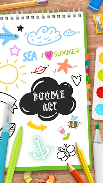 Draw Doodle - Kids drawing [MOD: разблокированы все инструменты рисования] (Бесплатно / APK) — скриншот 1