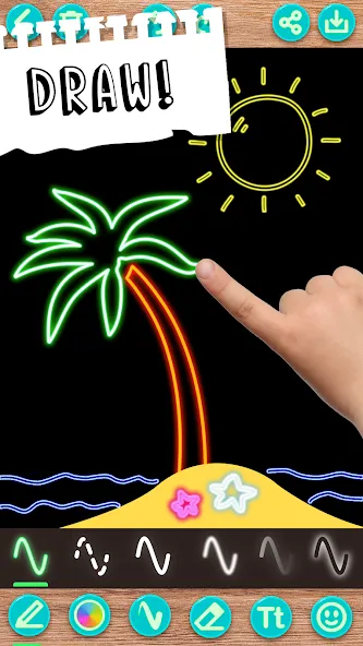 Draw Doodle - Kids drawing [MOD: разблокированы все инструменты рисования] (Бесплатно / APK) — скриншот 2