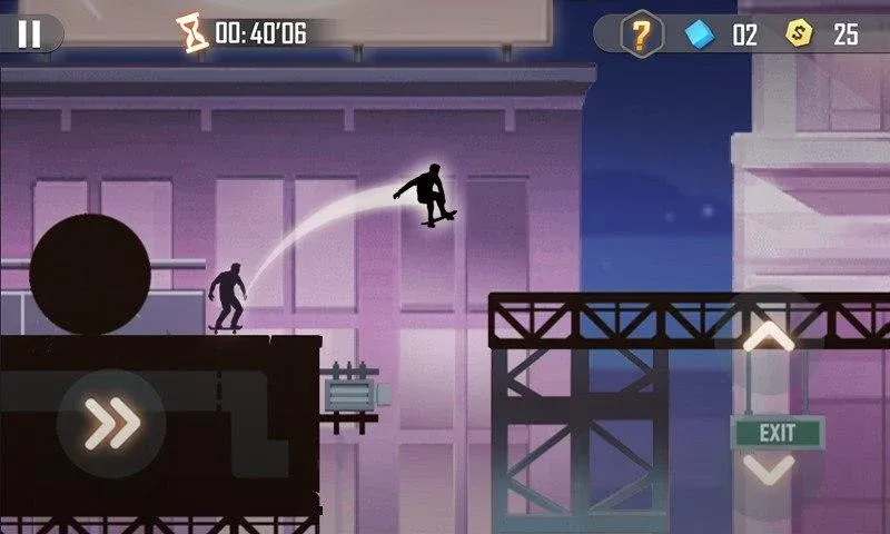 Скачать Shadow Skate [MOD: бесконечные трюки и монеты] — скриншот 3